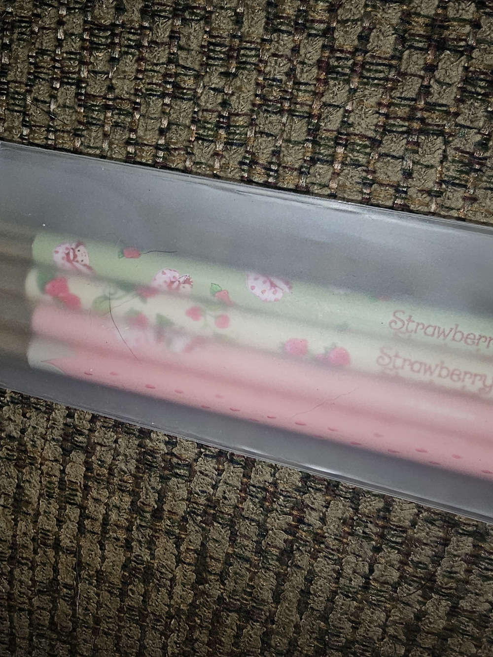 Strawberry Shortcake Pattern Pink & Green Makeup Brushes 4 Brushes